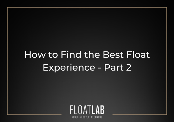Find the best float experience at Float Lab Perth